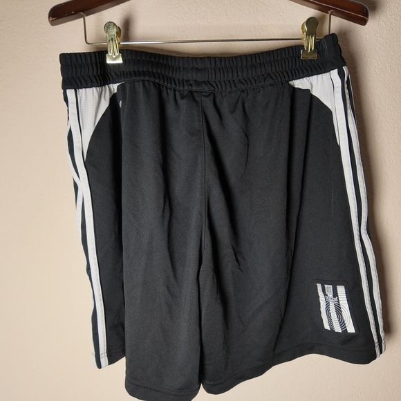 Adidas XL Training Shorts Black White Stripes NTS‎ Logo Activewear Mens - Picture 6 of 6
